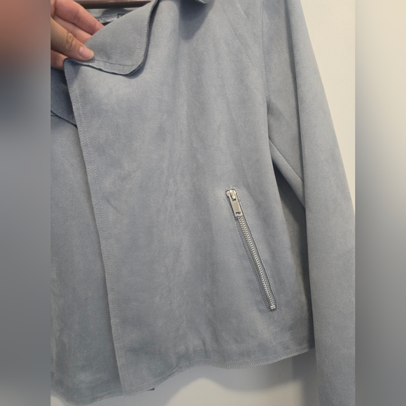 Anthropologie Light Gray Leather Jacket - Picture 6 of 10